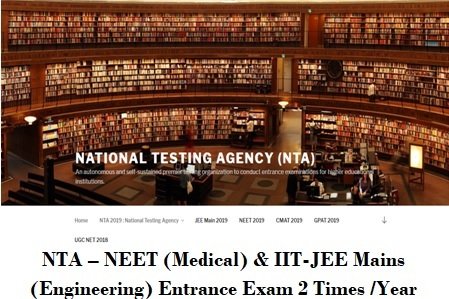 NTA – NEET (Medical) IIT-JEE Mains (Engineering) Entrance Exam