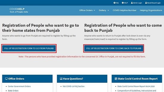 covid-help-punjab-portal-migrants-registration